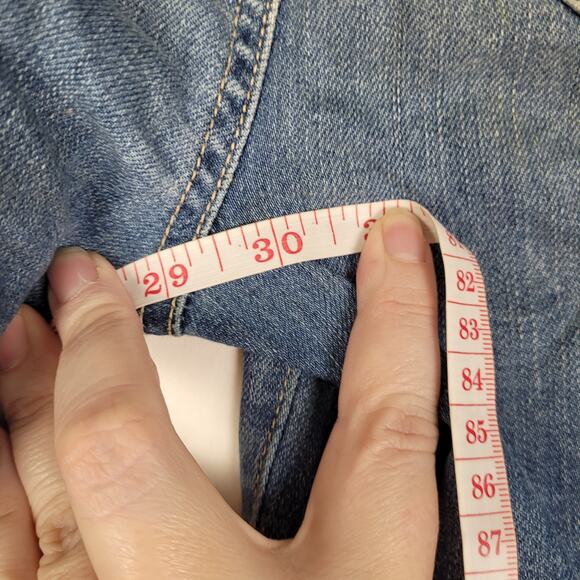 Paige Womens Hoxton Ankle Peg Mid Wash Shark Bite Hem Jeans Size 25 - Picture 10 of 10